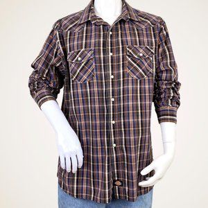Dickies Western Plaid Long Sleeves Shirt Tall Size
